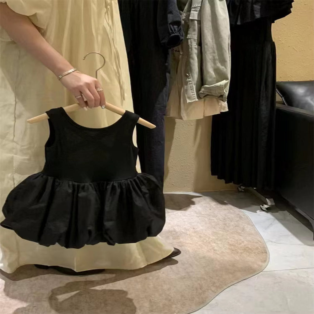 Midnight Breeze – Toddler Girl Cross-Back Off-Shoulder Party Dress