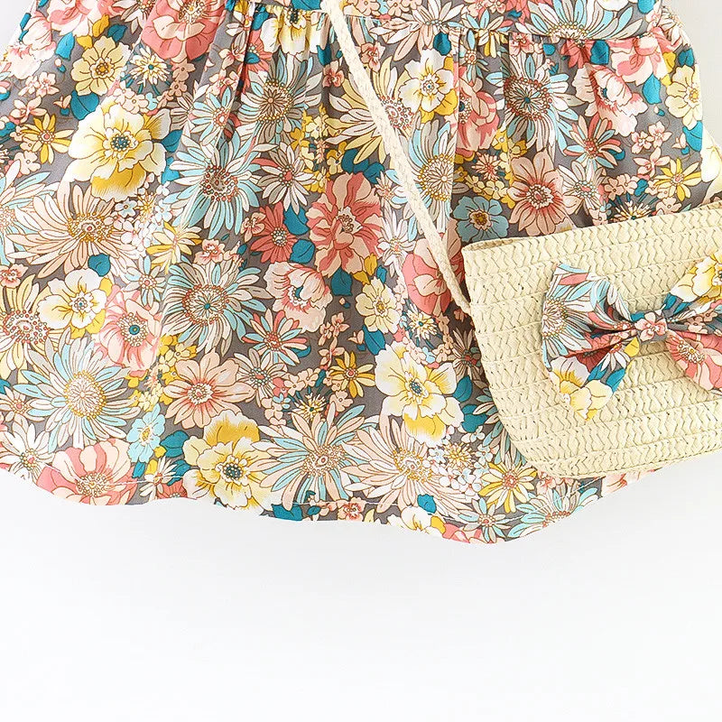 BloomBelle – Summer Ruffle Dress & Bag Set for Little Girls
