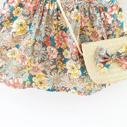 BloomBelle – Summer Ruffle Dress & Bag Set for Little Girls