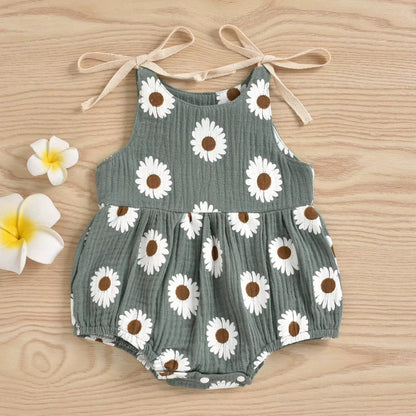 Daisy Days – Baby Girl Summer Romper with Tie Straps
