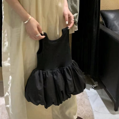 Midnight Breeze – Toddler Girl Cross-Back Off-Shoulder Party Dress