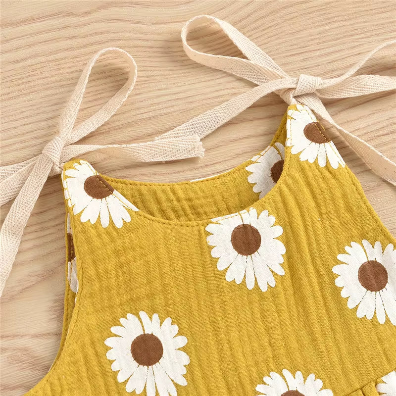 Daisy Days – Baby Girl Summer Romper with Tie Straps