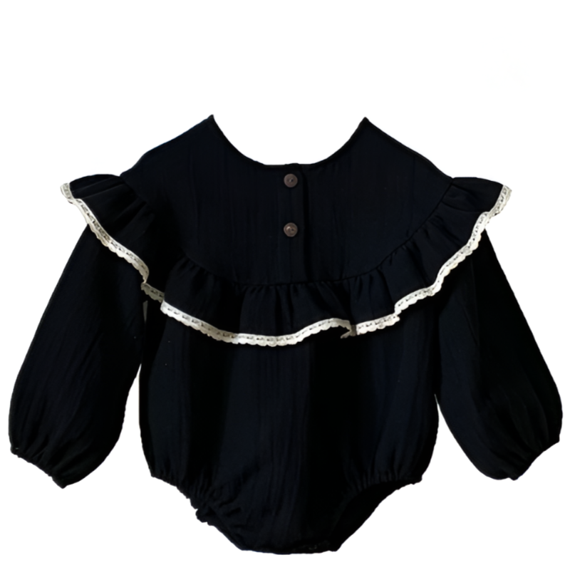 RoyalBloom – Lace Ruffle Romper for Baby Girls