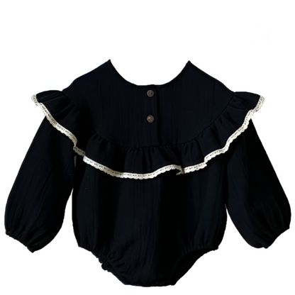 RoyalBloom – Lace Ruffle Romper for Baby Girls